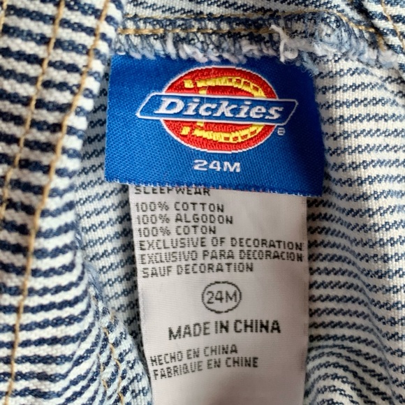 Vintage Dickies 100% Cotton Hickory Railroad Engineer Blue Striped Overalls 24M - Picture 4 of 12